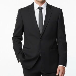 Joseph and Feiss Classic Fit Black Wool Blend Blazer from Moores Mens Size 46R